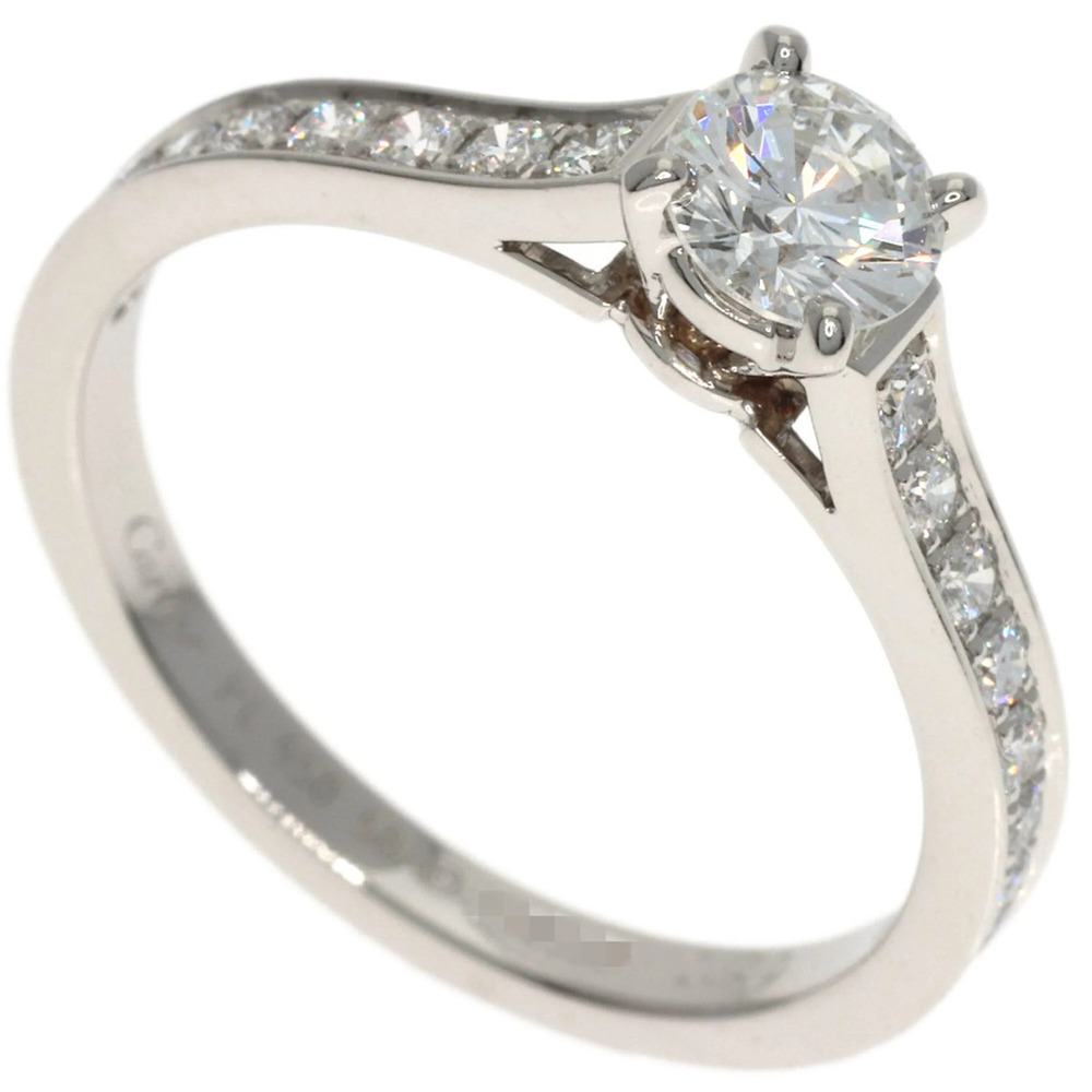 CARTIER Silver Diamond Ring #50